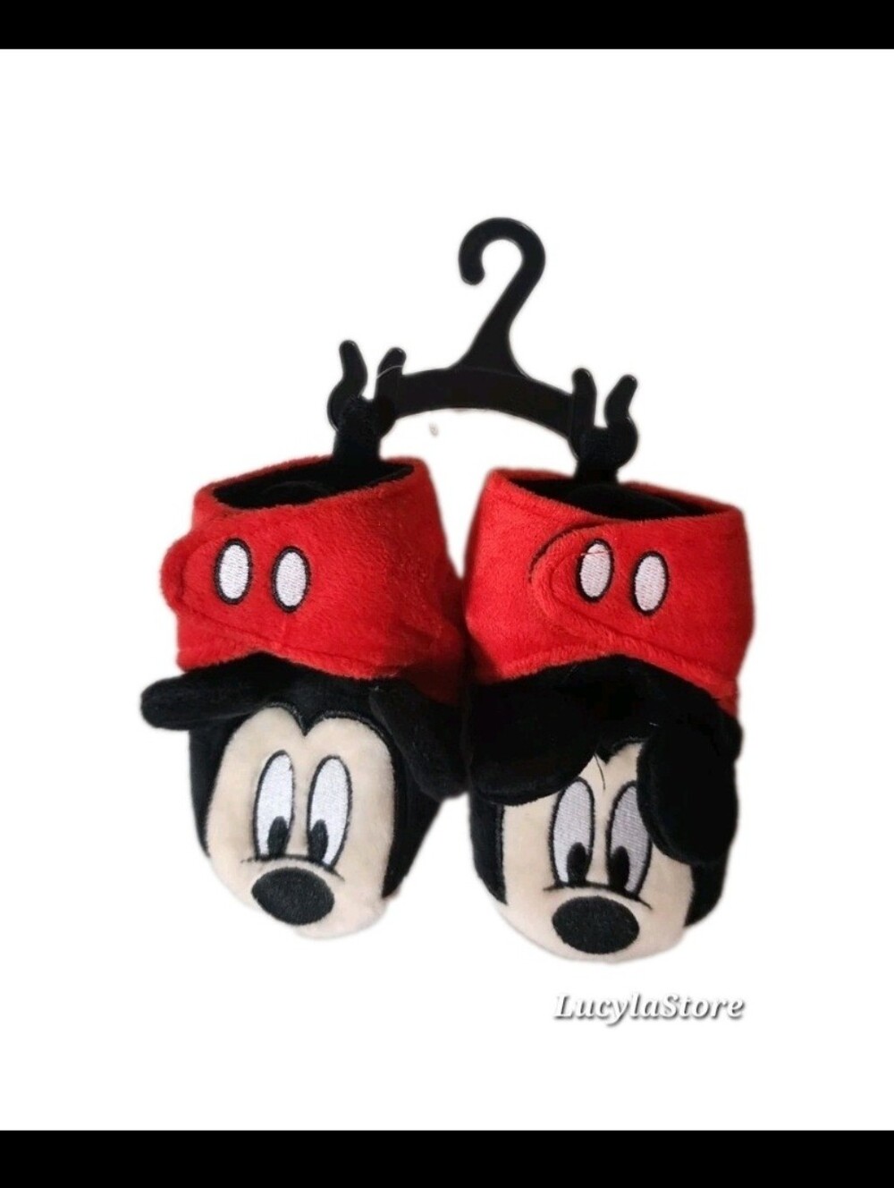 Disney Baby Boys' Mickey Mouse Booties - Soft Fleece Slipper Socks (Newborn/Infa